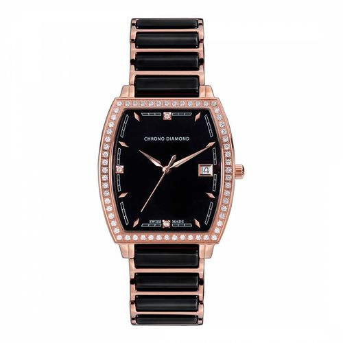 Women's Swiss Black Leandra Watch - Chrono Diamond - Modalova