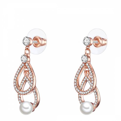 Rose White Pearl Chandelier Earrings 6mm - Perldor - Modalova
