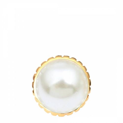 Gold Pearl Statement Ring - White label by Liv Oliver - Modalova