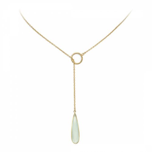 Gold Chalcedony Lariat Necklace - Liv Oliver - Modalova