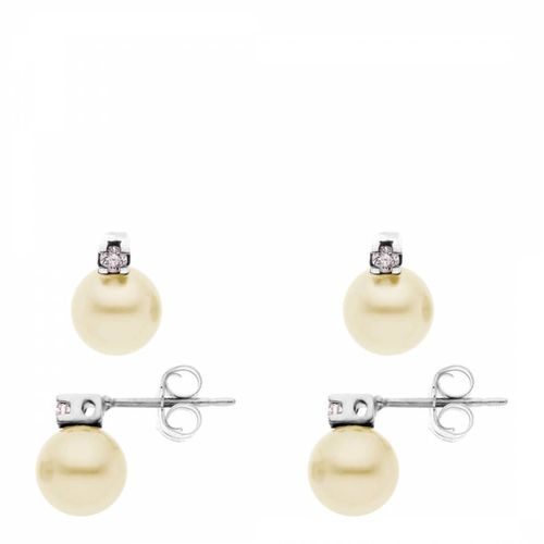 White Gold Diamond/Pearl Earrings - Dyamant - Modalova