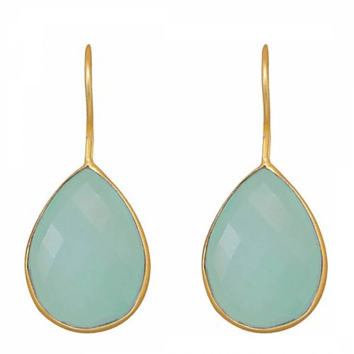 Sea Chalcedony Pear Drop Earrings - Liv Oliver - Modalova