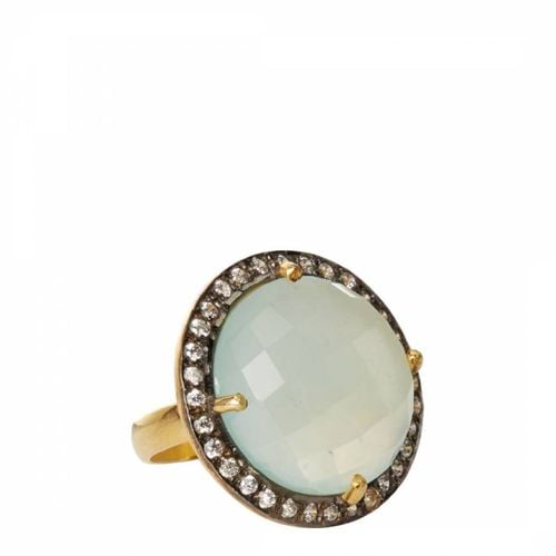 K Gold Sea Green Chalcedony and CZ Statement Ring - Liv Oliver - Modalova