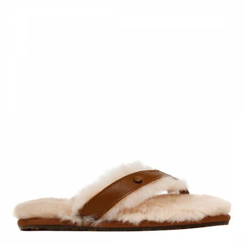 Brown Leather Flip Flop Slippers - Australia Luxe Collective - Modalova