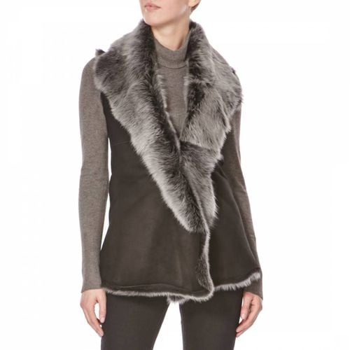 Silver Waterfall Long Shearling Gilet - Shearling Boutique - Modalova