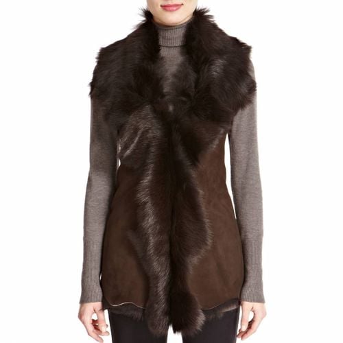 Waterfall Shearling Long Gilet - Shearling Boutique - Modalova