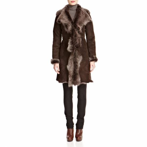 Silver Waterfall Shearling Coat - Shearling Boutique - Modalova