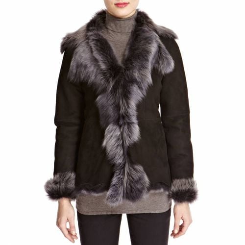 Silver Waterfall Shearling Jacket - Shearling Boutique - Modalova