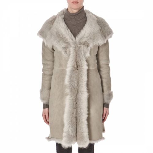 Light Grey Long Sheepskin Coat - Shearling Boutique - Modalova