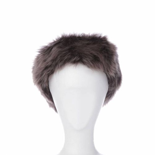 Brown/Silver Shearling Headband - Shearling Boutique - Modalova