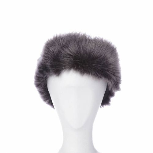 Black/Silver Shearling Headband - Shearling Boutique - Modalova