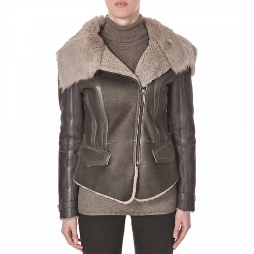 Sheepskin Biker with Toscana Collar Jacket - Shearling Boutique - Modalova