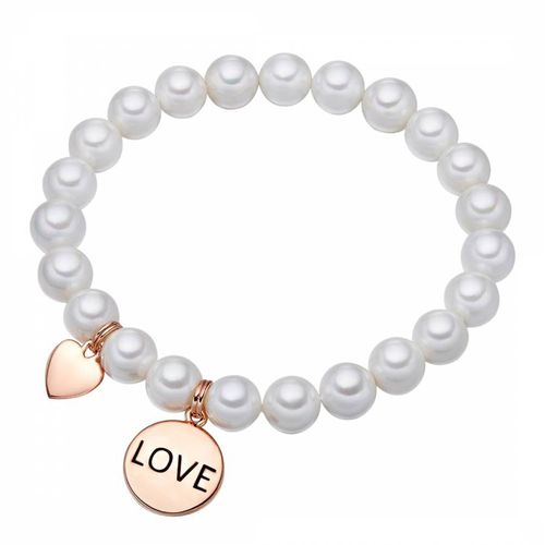 White/Rose Gold Pearl Love Bracelet - Perldor - Modalova