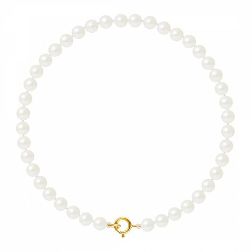 Yellow Gold White Pearl Bracelet - Mitzuko - Modalova