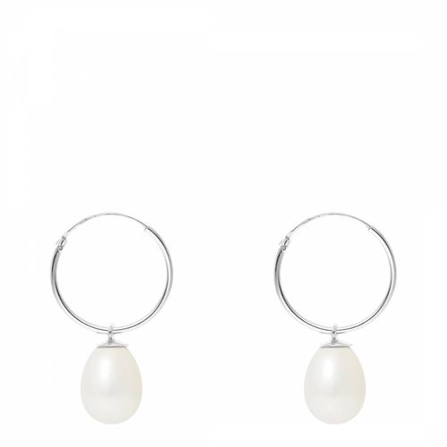 White Pearl Hoop Earrings - Mitzuko - Modalova