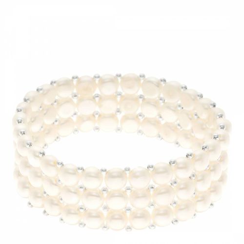 White Row Of 3 Pearl Bracelet - Mitzuko - Modalova