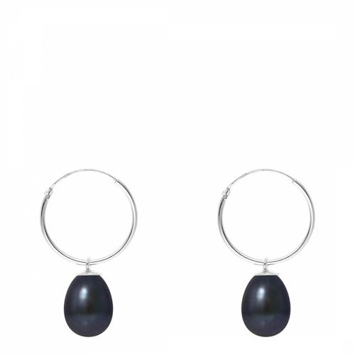 Black Pearl Hoop Earrings - Mitzuko - Modalova