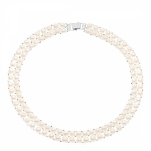 White Double Pearl Necklace - Mitzuko - Modalova