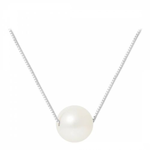 Silver/White Pearl Necklace - Mitzuko - Modalova