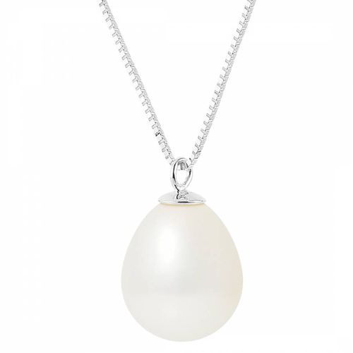 Silver/White Pearl Necklace - Mitzuko - Modalova