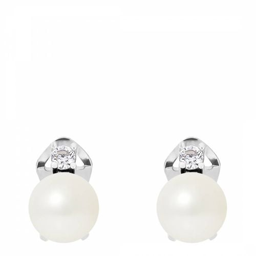 White Pearl Clip Earrings - Mitzuko - Modalova