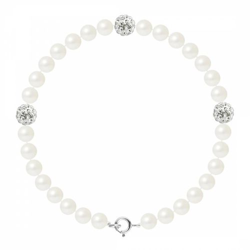White Pearl/Crystal Bracelet - Mitzuko - Modalova
