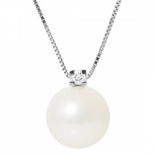 Silver Freshwater Pearl Necklace - Mitzuko - Modalova