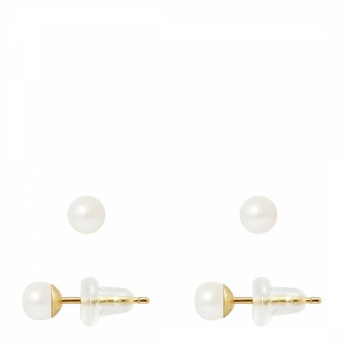Natural Yellow Gold Freshwater Pearl Earrings - Mitzuko - Modalova