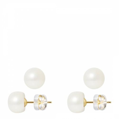 Natural Yellow Gold Freshwater Pearl Earrings - Mitzuko - Modalova