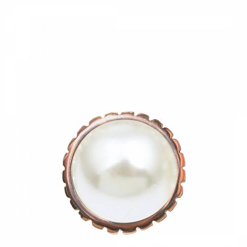 Rose Gold / White Pearl Ring - White label by Liv Oliver - Modalova