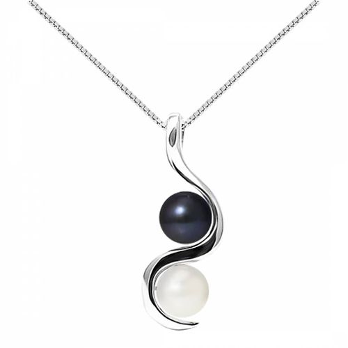 Natural White/Black Tahitian Style White Gold Pendant - Mitzuko - Modalova