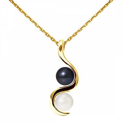 Natural White/Black Tahitian Style Yellow Gold Pendant - Mitzuko - Modalova