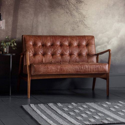 Hadnall 2 Seater Leather Sofa Vintage - Gallery Living - Modalova