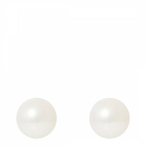 White Pearl Stud Earrings - Mitzuko - Modalova