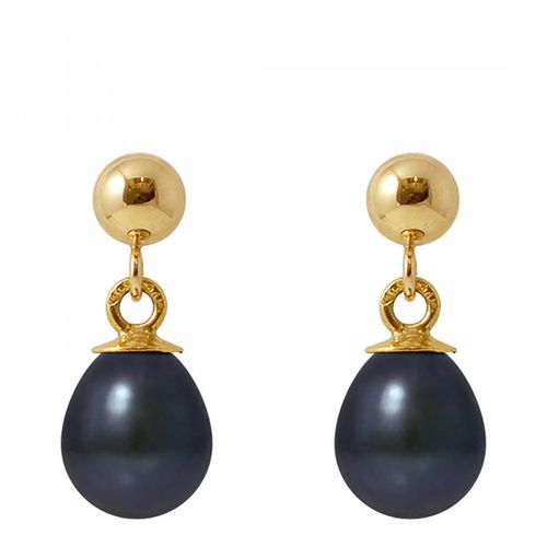 Black/Gold Pearl Earrings - Mitzuko - Modalova