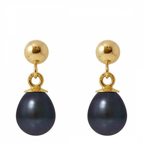 Black/Gold Pearl Earrings - Mitzuko - Modalova