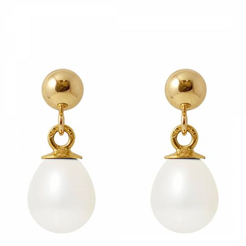 White/Gold Pearl Earrings - Mitzuko - Modalova