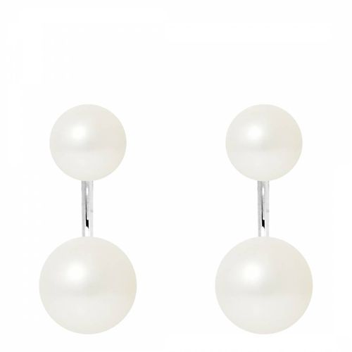 White Double Pearl Earrings - Mitzuko - Modalova