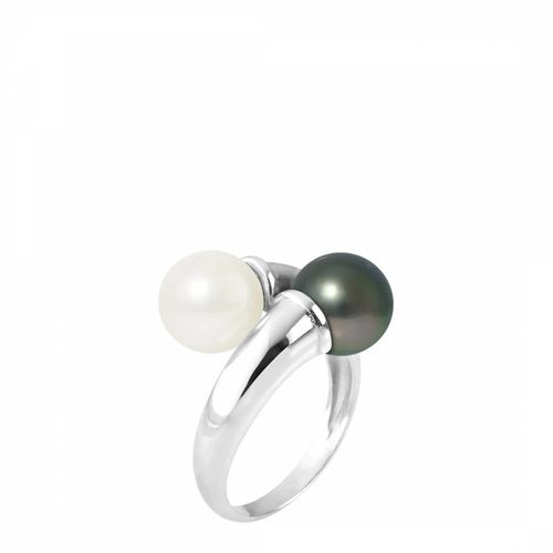 Black/White Pearl Ring - Mitzuko - Modalova
