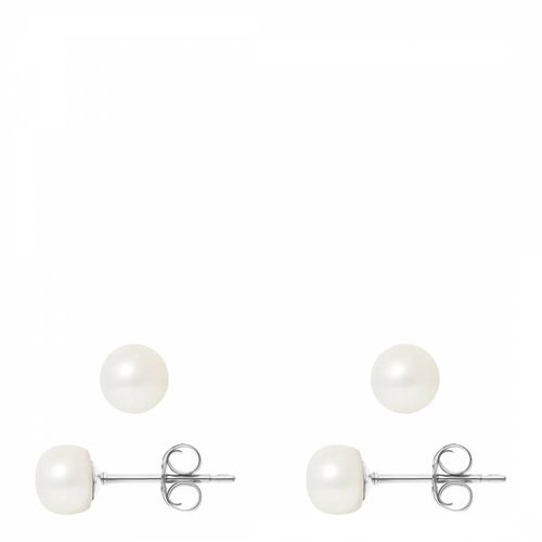 Silver Real Cultured Freshwater Pearl Earrings - Mitzuko - Modalova