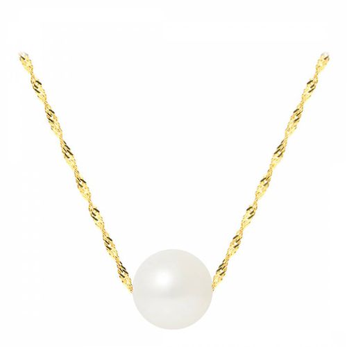 Yellow Gold Real Cultured Freshwater Pearl Necklace - Mitzuko - Modalova