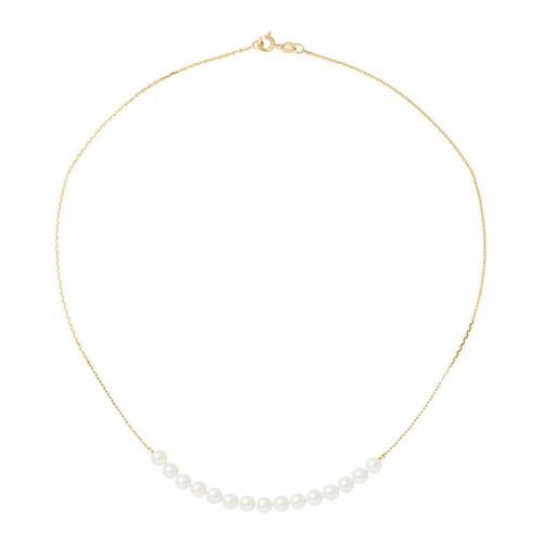 Yellow Gold Necklace with Real Cultured Freshwater Pearls - Mitzuko - Modalova
