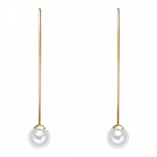 White/ Organic Pearl Drop Earrings 8mm - Perldor - Modalova