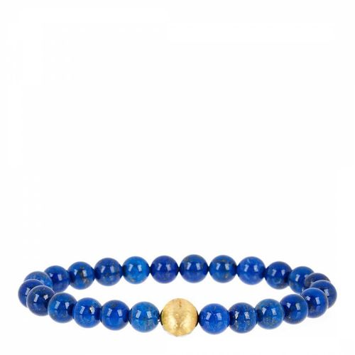 Men's Matt Plated / Blue Lapis Bracelet - Stephen Oliver - Modalova