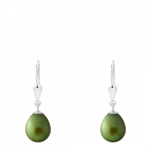 Silver Green Pearl Earrings 6-7mm - Just Pearl - Modalova