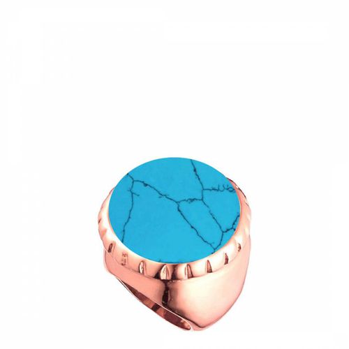 K Rose Plated Turquoise Statement Ring - Chloe Collection by Liv Oliver - Modalova