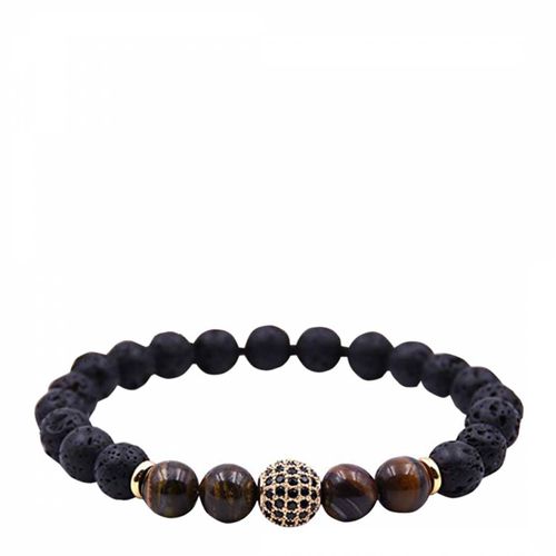 K Gold Plated Tiger Eye Bracelet - Stephen Oliver - Modalova