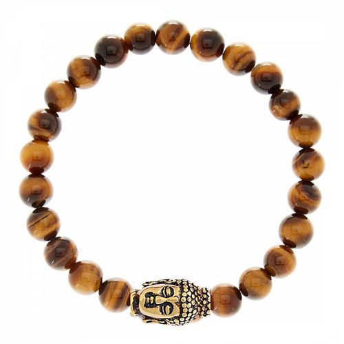 Brown / Tiger Eye Carved Buddha Bracelet - Stephen Oliver - Modalova