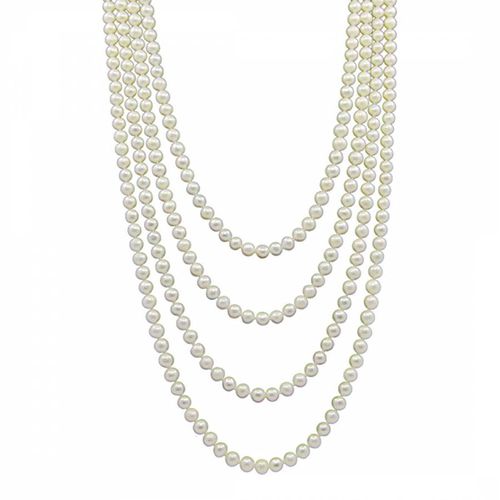 White Endless Long Pearl Necklace - Chloe Collection by Liv Oliver - Modalova