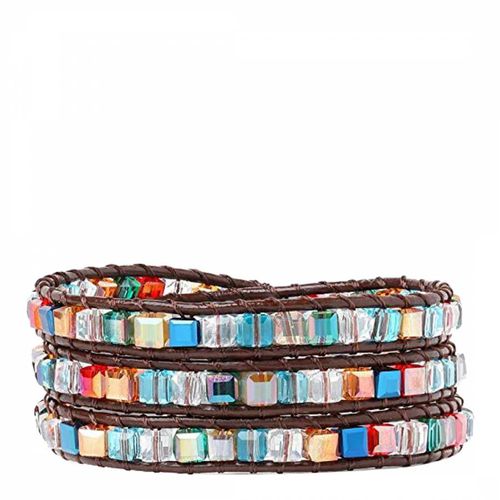 Multi Crystal Leather Wrap Bracelet - Liv Oliver - Modalova